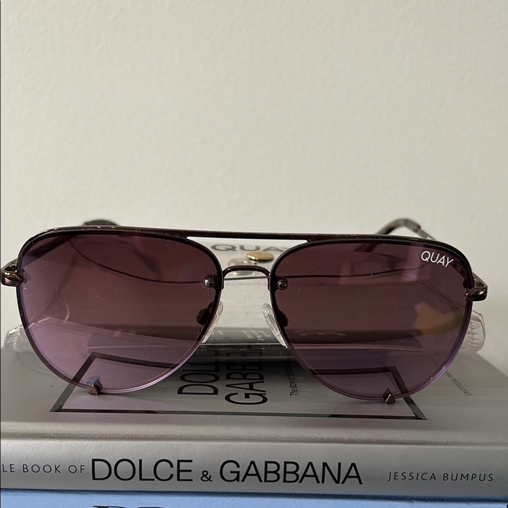 Quay Australia Purple Aviator Sunglasses